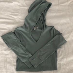 Hooded athletic crop top